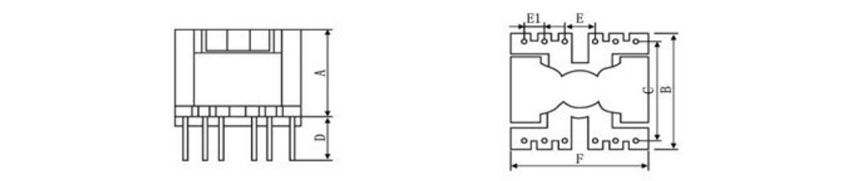 PQ Transformer, EQ Transformer and LP Transformer drawing Zeichnung des PQ-Transformators, EQ-Transformators und LP-Transformators